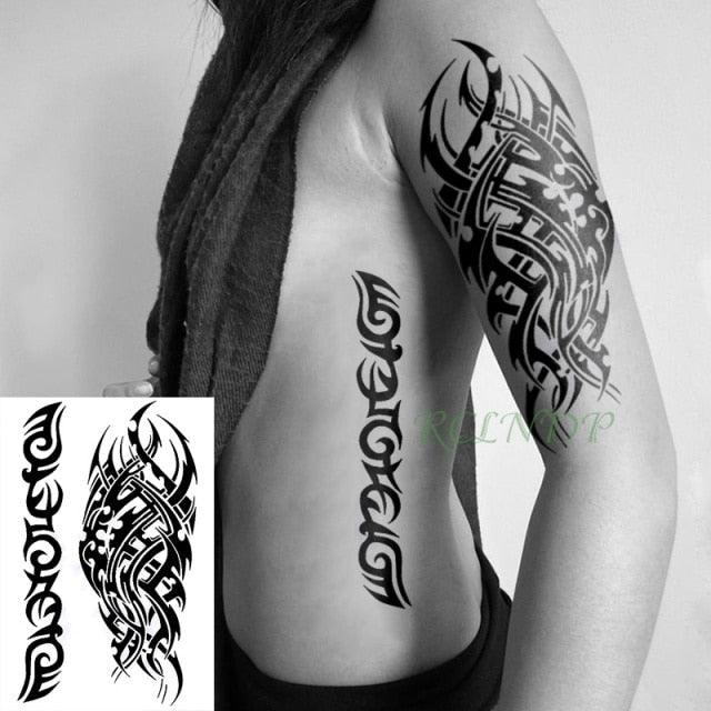 57 Sheets Temporary Tattoo Stickers Set Waterproof Temporary Tattoo Waist Arm Modern Stylish Big Black Tattoos For Womens Mens Stevvex