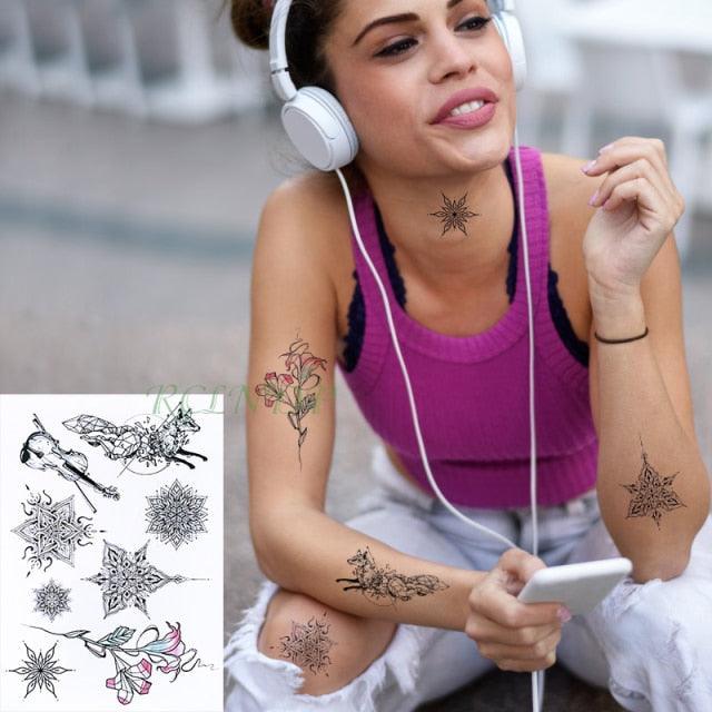 57 Sheets Temporary Tattoo Stickers Set Waterproof Temporary Tattoo Waist Arm Modern Stylish Big Black Tattoos For Womens Mens Stevvex