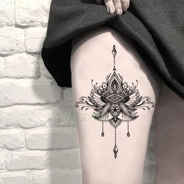 57 Sheets Temporary Tattoo Stickers Set Waterproof Temporary Tattoo Waist Arm Modern Stylish Big Black Tattoos For Womens Mens Stevvex