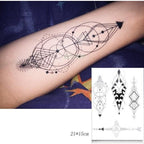 57 Sheets Temporary Tattoo Stickers Set Waterproof Temporary Tattoo Waist Arm Modern Stylish Big Black Tattoos For Womens Mens Stevvex