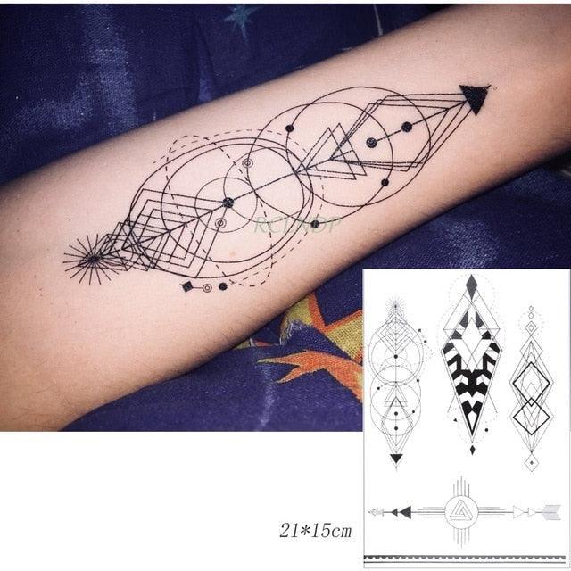 57 Sheets Temporary Tattoo Stickers Set Waterproof Temporary Tattoo Waist Arm Modern Stylish Big Black Tattoos For Womens Mens Stevvex
