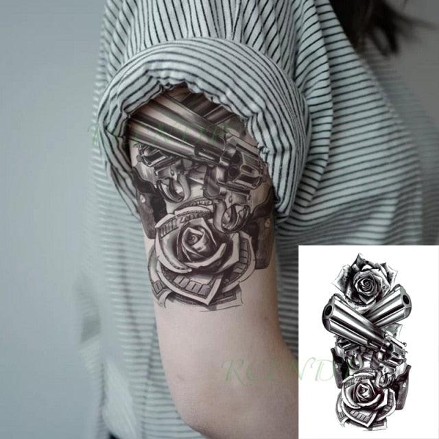 57 Sheets Temporary Tattoo Stickers Set Waterproof Temporary Tattoo Waist Arm Modern Stylish Big Black Tattoos For Womens Mens Stevvex