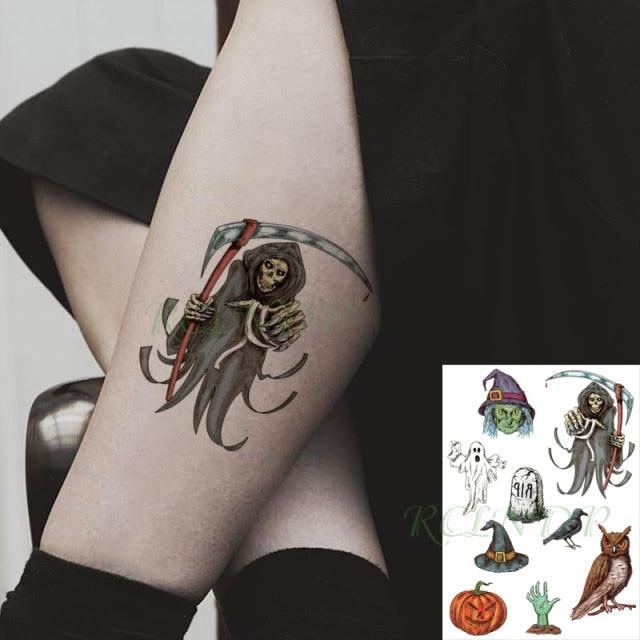 57 Sheets Temporary Tattoo Stickers Set Waterproof Temporary Tattoo Waist Arm Modern Stylish Big Black Tattoos For Womens Mens Stevvex