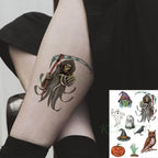 57 Sheets Temporary Tattoo Stickers Set Waterproof Temporary Tattoo Waist Arm Modern Stylish Big Black Tattoos For Womens Mens Stevvex