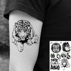 57 Sheets Temporary Tattoo Stickers Set Waterproof Temporary Tattoo Waist Arm Modern Stylish Big Black Tattoos For Womens Mens Stevvex
