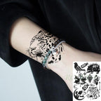 57 Sheets Temporary Tattoo Stickers Set Waterproof Temporary Tattoo Waist Arm Modern Stylish Big Black Tattoos For Womens Mens Stevvex