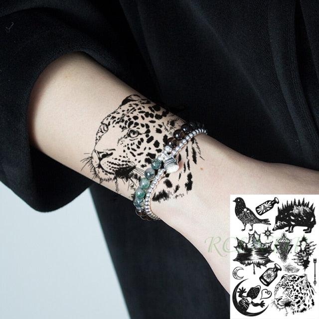 57 Sheets Temporary Tattoo Stickers Set Waterproof Temporary Tattoo Waist Arm Modern Stylish Big Black Tattoos For Womens Mens Stevvex