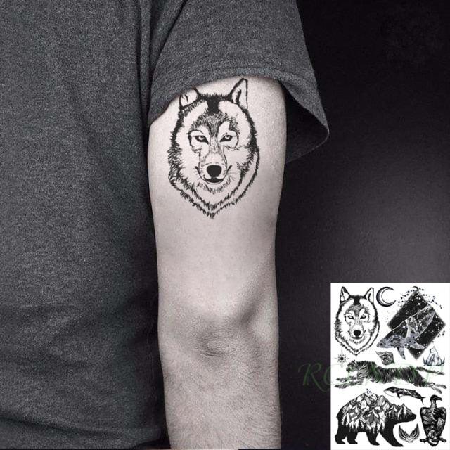 57 Sheets Temporary Tattoo Stickers Set Waterproof Temporary Tattoo Waist Arm Modern Stylish Big Black Tattoos For Womens Mens Stevvex