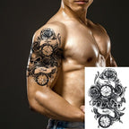 57 Sheets Temporary Tattoo Stickers Set Waterproof Temporary Tattoo Waist Arm Modern Stylish Big Black Tattoos For Womens Mens Stevvex