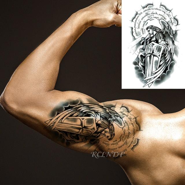 57 Sheets Temporary Tattoo Stickers Set Waterproof Temporary Tattoo Waist Arm Modern Stylish Big Black Tattoos For Womens Mens Stevvex