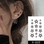 Elegant Small Waterproof Temporary Tattoo Sticker Makeup Flame Finger Black Square Rose Flower High Quality Design For Womens