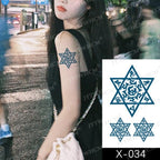 Elegant Small Waterproof Temporary Tattoo Sticker Makeup Flame Finger Black Square Rose Flower High Quality Design For Womens