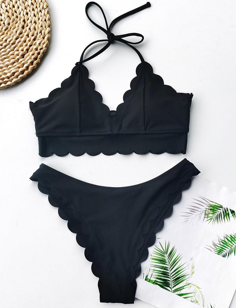 Summer Blue Bikini Women Swimwear Female Swimsuit  Women’s Floral Print Lace-up Strapless Padded Comfortable Swimwear Bathing Suit Two-pieces Bikini Set Knotted Bathing Swim Suit Stevvex