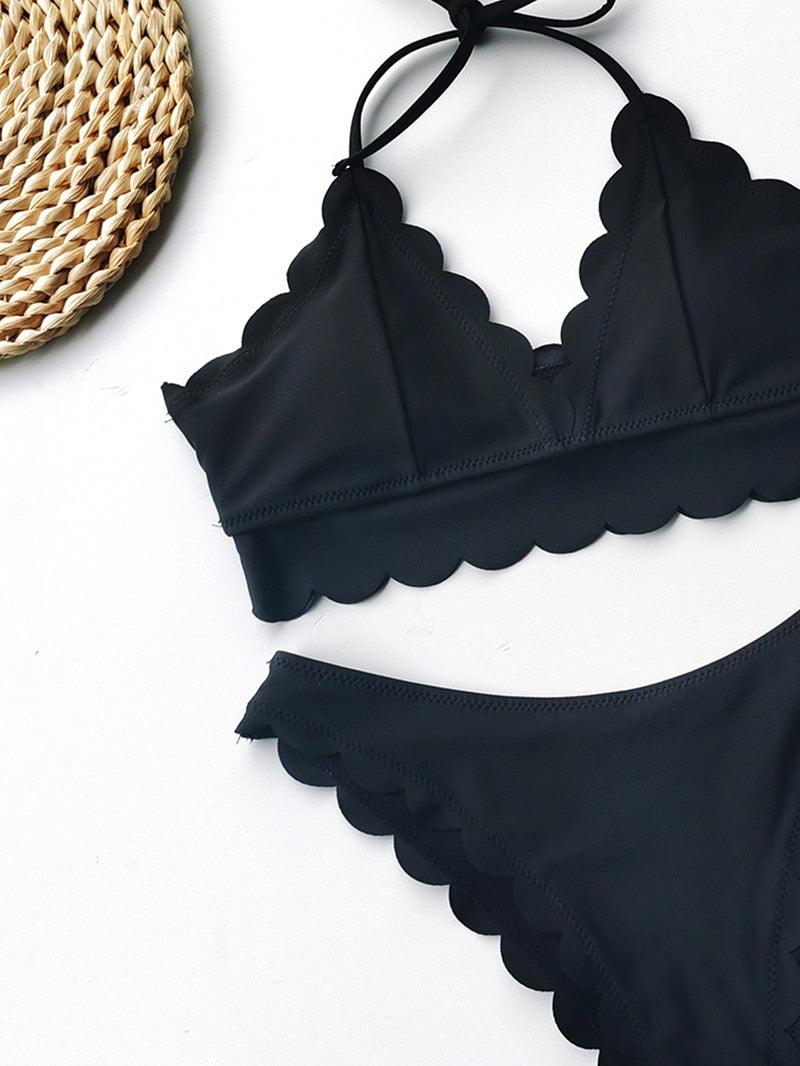 Summer Blue Bikini Women Swimwear Female Swimsuit  Women’s Floral Print Lace-up Strapless Padded Comfortable Swimwear Bathing Suit Two-pieces Bikini Set Knotted Bathing Swim Suit Stevvex