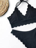 Summer Blue Bikini Women Swimwear Female Swimsuit  Women’s Floral Print Lace-up Strapless Padded Comfortable Swimwear Bathing Suit Two-pieces Bikini Set Knotted Bathing Swim Suit Stevvex