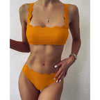 Summer Blue Bikini Women Swimwear Female Swimsuit  Women’s Floral Print Lace-up Strapless Padded Comfortable Swimwear Bathing Suit Two-pieces Bikini Set Knotted Bathing Swim Suit Stevvex