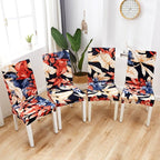 Printed Polyester Fabric Chair Cover Washable Chair Covers Seat Slipcovers Stretch Dining Seat Case For Home Stretch Removable Washable Dining Room Chair Protector Slipcovers/Home Decor Dining Room Seat Cover Multiple Styles Stevvex