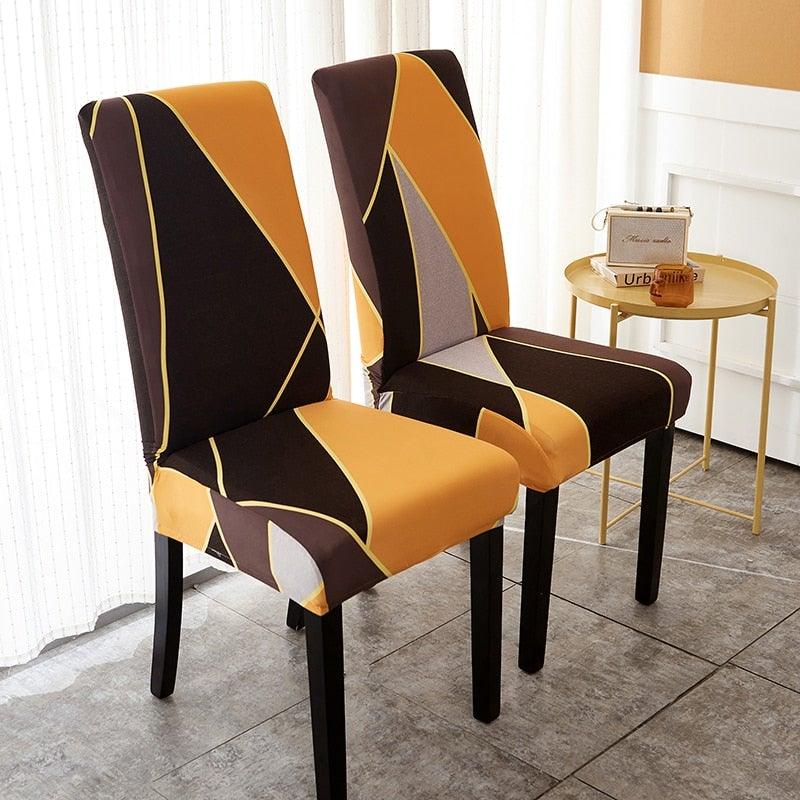 Printed Polyester Fabric Chair Cover Washable Chair Covers Seat Slipcovers Stretch Dining Seat Case For Home Stretch Removable Washable Dining Room Chair Protector Slipcovers/Home Decor Dining Room Seat Cover Multiple Styles Stevvex