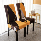 Printed Polyester Fabric Chair Cover Washable Chair Covers Seat Slipcovers Stretch Dining Seat Case For Home Stretch Removable Washable Dining Room Chair Protector Slipcovers/Home Decor Dining Room Seat Cover Multiple Styles Stevvex