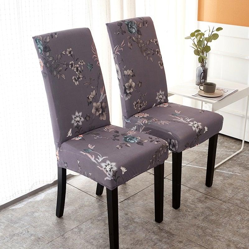 Printed Polyester Fabric Chair Cover Washable Chair Covers Seat Slipcovers Stretch Dining Seat Case For Home Stretch Removable Washable Dining Room Chair Protector Slipcovers/Home Decor Dining Room Seat Cover Multiple Styles Stevvex