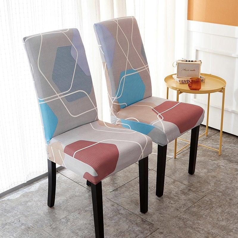 Printed Polyester Fabric Chair Cover Washable Chair Covers Seat Slipcovers Stretch Dining Seat Case For Home Stretch Removable Washable Dining Room Chair Protector Slipcovers/Home Decor Dining Room Seat Cover Multiple Styles Stevvex
