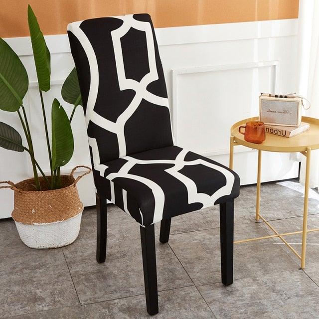 Printed Polyester Fabric Chair Cover Washable Chair Covers Seat Slipcovers Stretch Dining Seat Case For Home Stretch Removable Washable Dining Room Chair Protector Slipcovers/Home Decor Dining Room Seat Cover Multiple Styles Stevvex