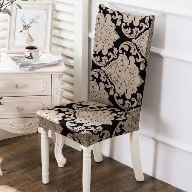 Printed Polyester Fabric Chair Cover Washable Chair Covers Seat Slipcovers Stretch Dining Seat Case For Home Stretch Removable Washable Dining Room Chair Protector Slipcovers/Home Decor Dining Room Seat Cover Multiple Styles Stevvex