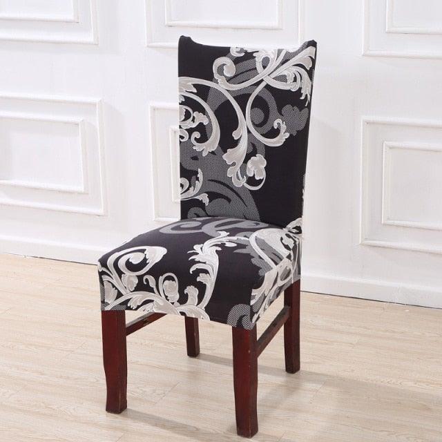 Printed Polyester Fabric Chair Cover Washable Chair Covers Seat Slipcovers Stretch Dining Seat Case For Home Stretch Removable Washable Dining Room Chair Protector Slipcovers/Home Decor Dining Room Seat Cover Multiple Styles Stevvex