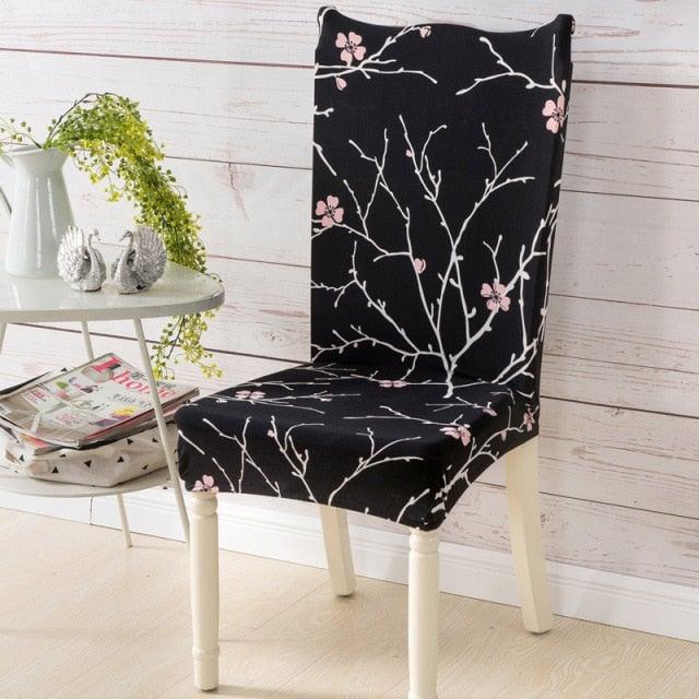 Printed Polyester Fabric Chair Cover Washable Chair Covers Seat Slipcovers Stretch Dining Seat Case For Home Stretch Removable Washable Dining Room Chair Protector Slipcovers/Home Decor Dining Room Seat Cover Multiple Styles Stevvex