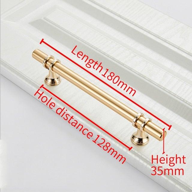 Aluminum Alloy Black Gold Door Handle Wardrobe Kitchen Cabinet Drawer Solid Handle Furniture Handle European Modern Hardware Modern Furniture Cupboard Door Drawer Handles Stevvex