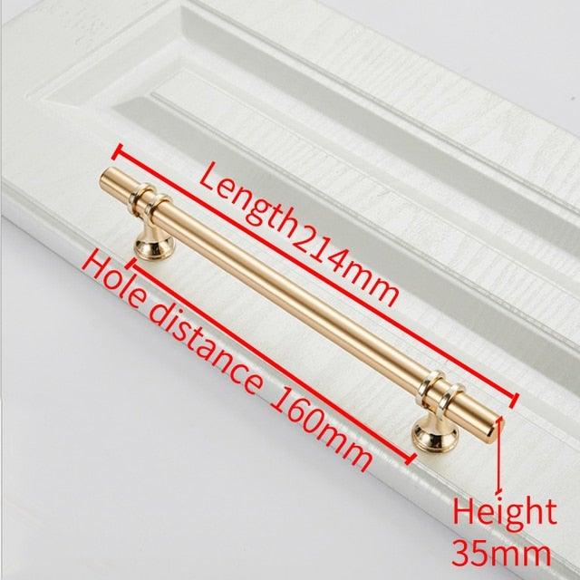 Aluminum Alloy Black Gold Door Handle Wardrobe Kitchen Cabinet Drawer Solid Handle Furniture Handle European Modern Hardware Modern Furniture Cupboard Door Drawer Handles Stevvex