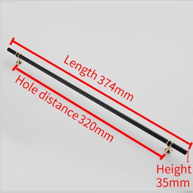 Aluminum Alloy Black Gold Door Handle Wardrobe Kitchen Cabinet Drawer Solid Handle Furniture Handle European Modern Hardware Modern Furniture Cupboard Door Drawer Handles Stevvex