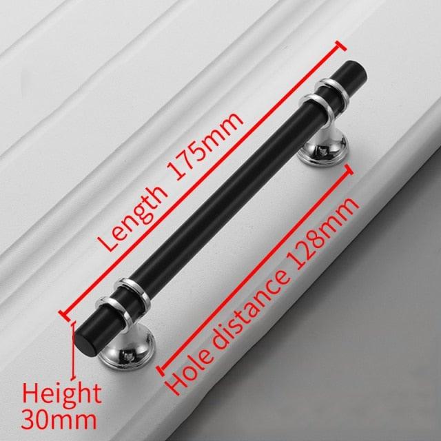 Aluminum Alloy Black Gold Door Handle Wardrobe Kitchen Cabinet Drawer Solid Handle Furniture Handle European Modern Hardware Modern Furniture Cupboard Door Drawer Handles Stevvex