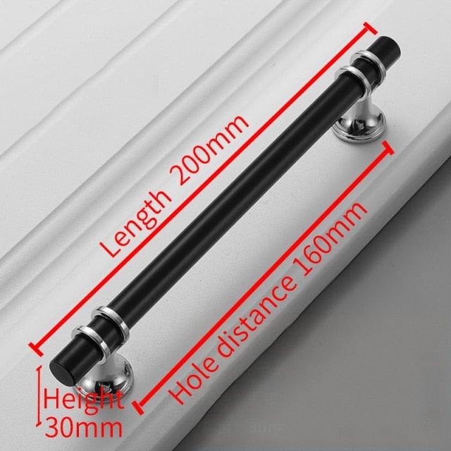 Aluminum Alloy Black Gold Door Handle Wardrobe Kitchen Cabinet Drawer Solid Handle Furniture Handle European Modern Hardware Modern Furniture Cupboard Door Drawer Handles Stevvex