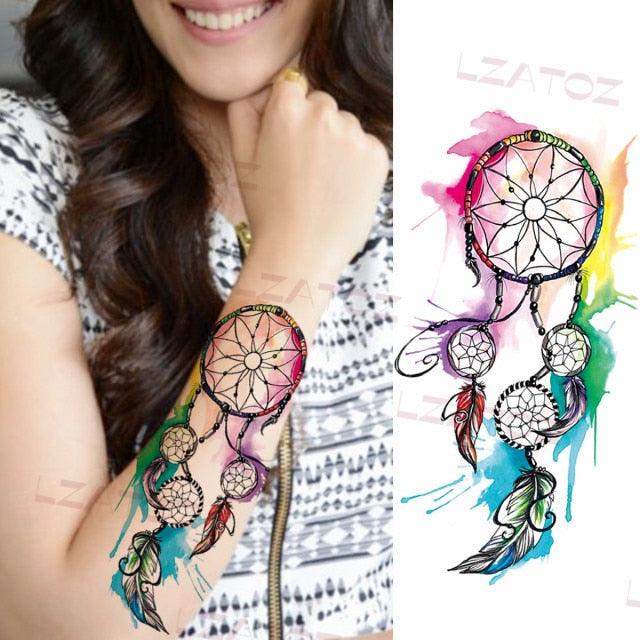 Realistic Sketches Black Flowers Temporary Waterproof Flower Tattoos Modern Body Arm Drawing For Womens Stevvex