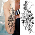Realistic Sketches Black Flowers Temporary Waterproof Flower Tattoos Modern Body Arm Drawing For Womens Stevvex