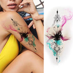 Realistic Sketches Black Flowers Temporary Waterproof Flower Tattoos Modern Body Arm Drawing For Womens Stevvex
