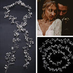 Crystal Pearl Bridal Tiaras Hairbands Hairpins Bridesmaid Diamante Hair Vine Accessories Wedding Jewelry 35cm Headwear Gorgeous Hair Accessories For Women Stevvex