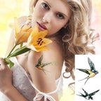 Black Waterproof Temporary Bird Tattoo Sticker Arm Leg Wrist Modern Small Tattoo For Womens And Kids Stevvex