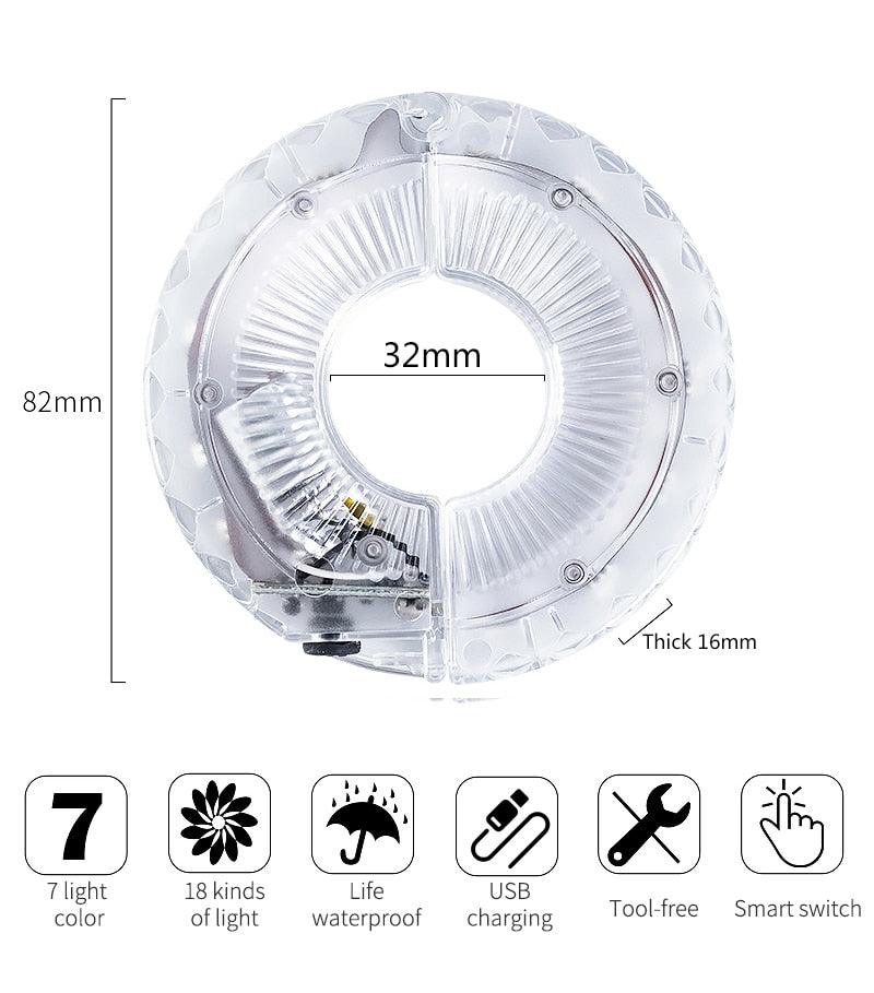 Smart LED Bicycle Wheel Light Bike Front Tail Hub Spoke Lamp Rechargeable Kids Balance Bike Light Colorful Bicycle Hub Light With Optical Design Vibration Sensor USB Rechargeable Waterproof Good Bike Gift For Teenagers Stevvex