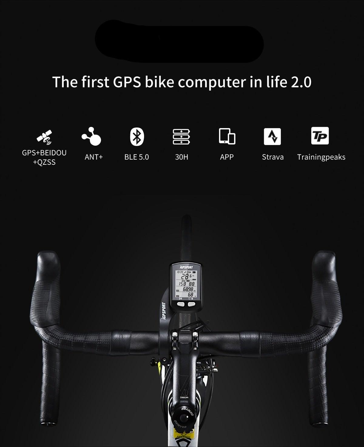 Bike Wireless Stopwatch GPS Bicycle Computer IPX6 Waterproof Cycling Speedometer With ANT+ Bluetooth Bike Speedometer and Odometer Rechargeable Cycling Computer MTB Tracker With LCD Automatic Backlight Display Stevvex