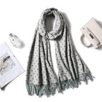 Fashion Winter Solid Soft Scarf Cashmere Lightweight Scarves Shawls Cashmere Escharpe Scarfs Lightweight Shawls Hijabs Shawls Escharpe Elegant Wrap Blanket Bandana Tassel For Lady