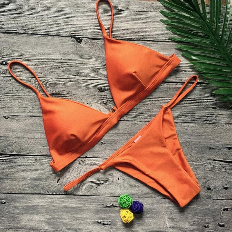 Push Up Bikini Set Swimsuits High Waist Swimwear Women Ribbed Bathing Suits Brazilian Bikinis Swimsuit for Women  Bottom Triangle Bikinis Top Bathing Suit Stevvex