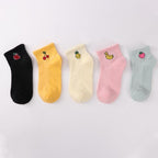 5 Pairs 3D Cartoon Harajuku Cat Cute Heart Invisible Cotton Socks Casual Boat Socks Funny Girl Ankle Sock Set for Women Stevvex