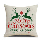 Christmas Green Stripe Pattern Cotton Linen Throw Pillow Christmas Stripe Pillow Cases Christmas Green Decorative Cushion Cover Cotton Linen Pillowcase Indoor Sofa Decorations Home Sofa Decorative Pillowcase 45X45CM Stevvex