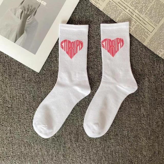 Marble Print Style Harajuku Skateboard Long Socks Creative Fun Lightning Hip Hop Style Socks Streetwear Casual Cotton Socks Unisex Street Couple Socks For Men And Women