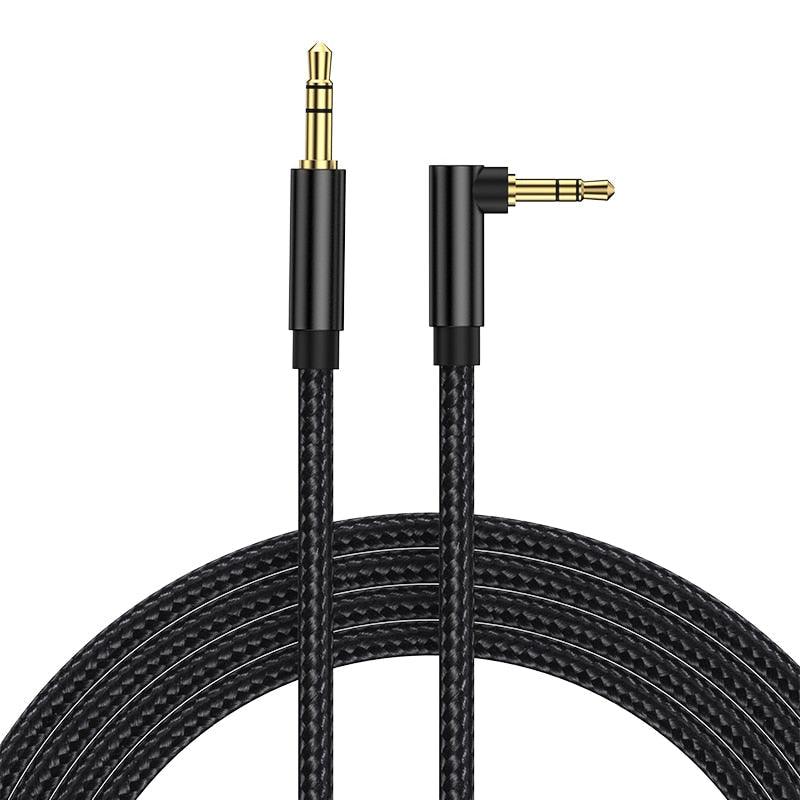 AUX Cable Jack 3.5mm Audio Jack Speaker Audio Cable Stereo Aux Cord 90 Degree Right Angle Aux Cable Compatible Cable For Headphones Car Tablets Speakers Stevvex