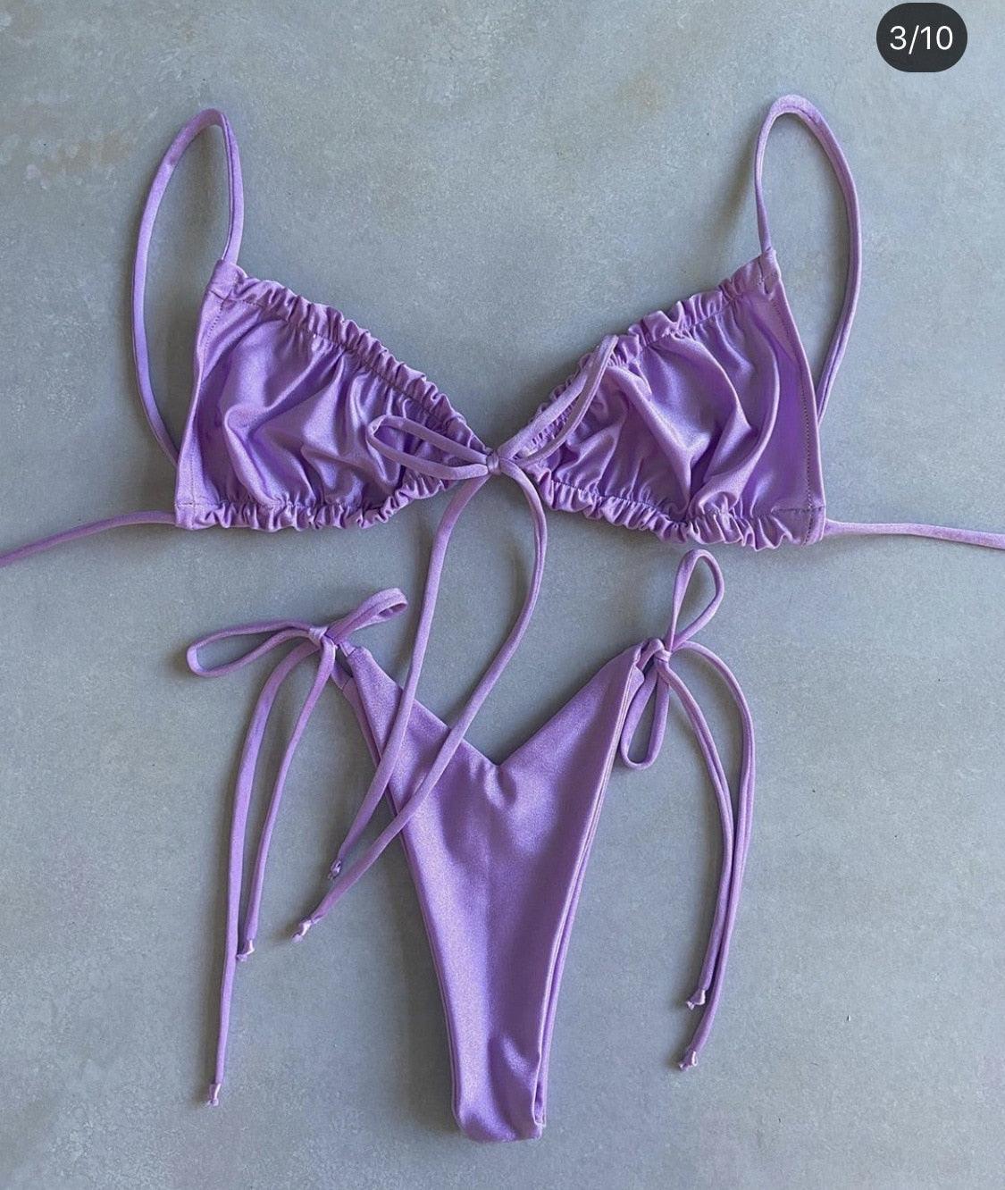 Low Waist Bikini Triangle Swimwear Female String Swimsuit Women Two Piece Swimsuit Swimwear Halter String Triangle Bikini Sets Women Print 2 Piece Suit Push Up Bathing Suit Swim Suit New Stevvex