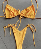 Low Waist Bikini Triangle Swimwear Female String Swimsuit Women Two Piece Swimsuit Swimwear Halter String Triangle Bikini Sets Women Print 2 Piece Suit Push Up Bathing Suit Swim Suit New Stevvex
