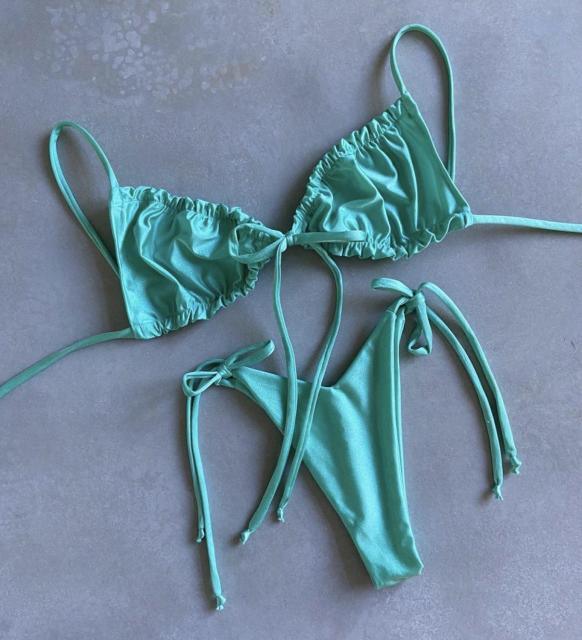 Low Waist Bikini Triangle Swimwear Female String Swimsuit Women Two Piece Swimsuit Swimwear Halter String Triangle Bikini Sets Women Print 2 Piece Suit Push Up Bathing Suit Swim Suit New Stevvex